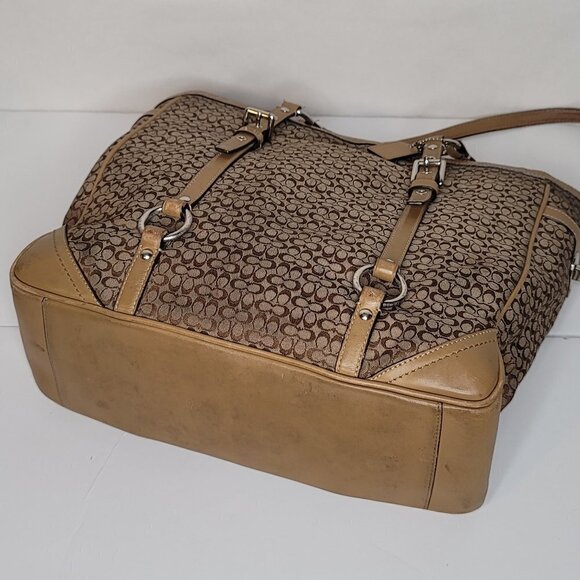 Coach Tan Khaki Mini-Signature Canvas Leather - Picture 6 of 11